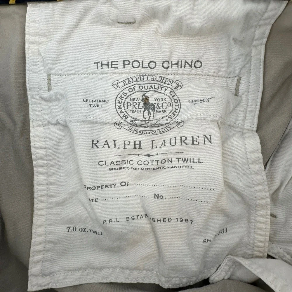 Polo Ralph Lauren Mens Stretch Straight Fit‎ Chino Pants Khaki Tan 36/30 36x30